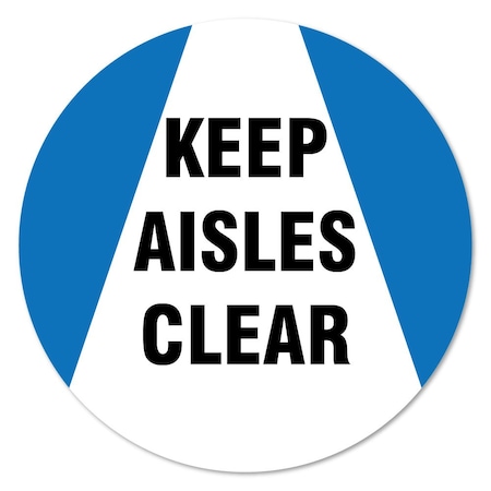 Signmission Keep Aisle Clear Non-Slip Floor Graphic, 7in Vinyl Decal, 7" x 7", FD-X-7-99985 FD-X-7-99985